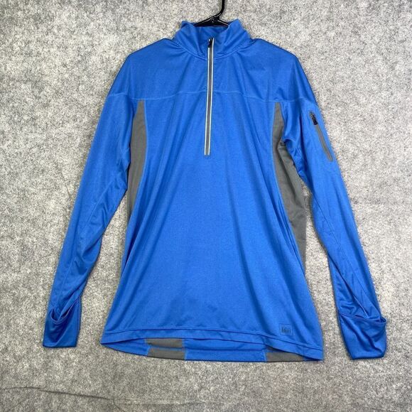 REI Co-Op Shirt Mens Medium 1/4 Zip Pullover Baselayer Outdoor Hiking Logo - Picture 1 of 9